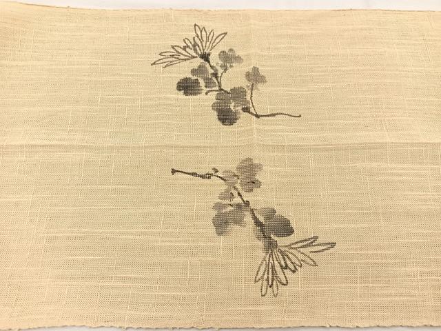 平和屋着物＊夏物　八寸名古屋帯　作家物　手描き　菊　BAAX7620hv