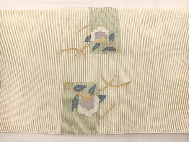 平和屋着物＊夏物　八寸名古屋帯　絽綴れ　流水花文　金銀糸　正絹　逸品　BAAX7621hv