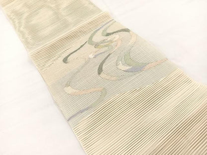 平和屋着物＊夏物　八寸名古屋帯　絽綴れ　流水文様　金銀糸　正絹　逸品　BAAX7623hv