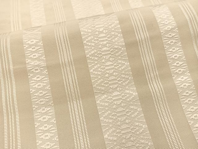 平和屋着物＊夏物　本場筑前博多織　八寸名古屋帯　紗献上　鳥の子色　正絹　逸品　BAAX7627hv