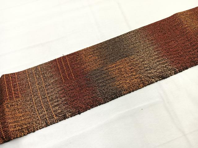 平和屋着物＊夏物　八寸名古屋帯　間道　金糸　正絹　逸品　BAAX7630hv