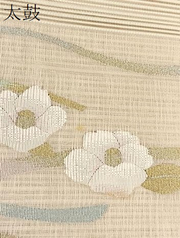 平和屋着物＊夏物　八寸名古屋帯　絽綴れ　椿　金銀糸　正絹　逸品　BAAX7634hv