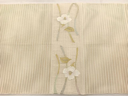 平和屋着物＊夏物　八寸名古屋帯　絽綴れ　椿　金銀糸　正絹　逸品　BAAX7634hv