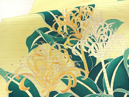 平和屋着物＊夏物　絽塩瀬　九寸名古屋帯　刺繍　鍾馗水仙　銀彩　正絹　逸品　BAAX7635hv