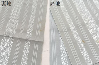 平和屋着物＊夏物　本場筑前博多織　八寸名古屋帯　紗献上　淡藤色　正絹　逸品　BAAX7640hv