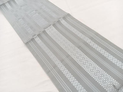 平和屋着物＊夏物　本場筑前博多織　八寸名古屋帯　紗献上　淡藤色　正絹　逸品　BAAX7640hv
