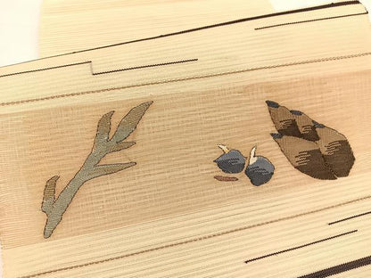 平和屋着物＊夏物　八寸名古屋帯　絽綴れ　成り物　たけのこ　くわい　正絹　逸品　BAAX7642hv
