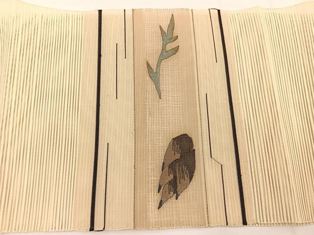 平和屋着物＊夏物　八寸名古屋帯　絽綴れ　成り物　たけのこ　くわい　正絹　逸品　BAAX7642hv