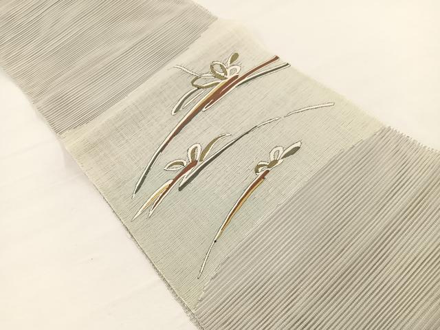 平和屋着物＊夏物　八寸名古屋帯　絽綴れ　草花文　正絹　逸品　未使用　BAAX7647hv