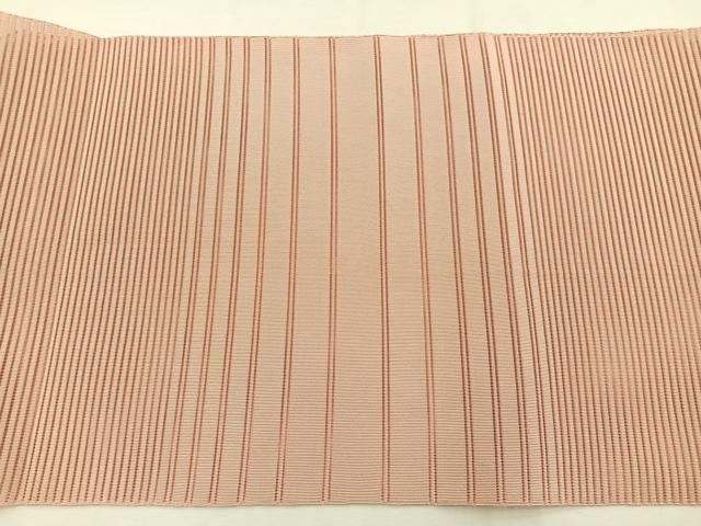 平和屋着物＊夏物　八寸名古屋帯　絽綴れ　赤香色　正絹　逸品　BAAX7649hv