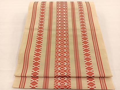 平和屋着物＊夏物　本場筑前博多織　九寸名古屋帯　紗献上　正絹　逸品　BAAX7654hv