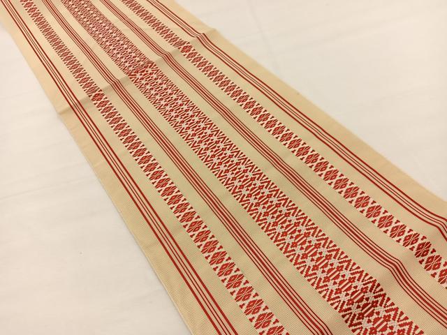 平和屋着物＊夏物　本場筑前博多織　九寸名古屋帯　紗献上　正絹　逸品　BAAX7654hv