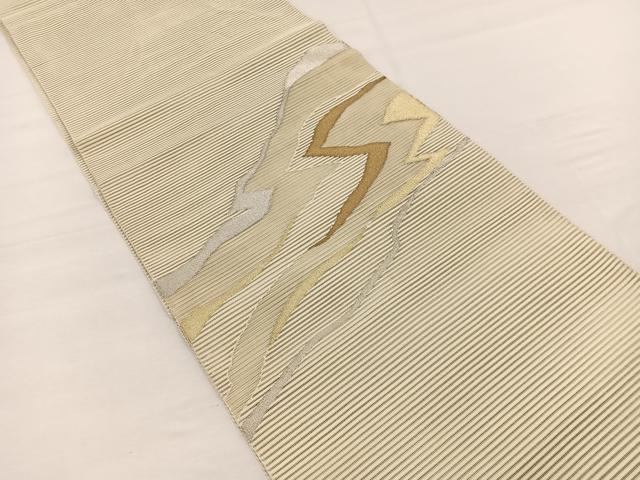 平和屋着物＊夏物　八寸名古屋帯　絽綴れ　変わり松皮菱文　金銀糸　正絹　逸品　BAAX7656hv