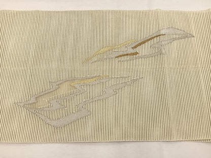 平和屋着物＊夏物　八寸名古屋帯　絽綴れ　変わり松皮菱文　金銀糸　正絹　逸品　BAAX7656hv