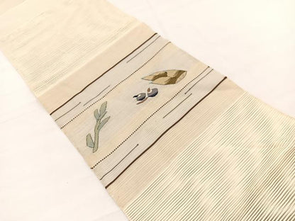 平和屋着物＊夏物　八寸名古屋帯　絽綴れ　成り物　正絹　逸品　BAAX7666hv