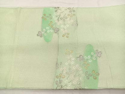 平和屋着物＊夏物　九寸開き名古屋帯　萩文　金銀糸　正絹　逸品　BAAX7668hv