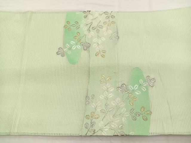 平和屋着物＊夏物　九寸開き名古屋帯　萩文　金銀糸　正絹　逸品　BAAX7668hv