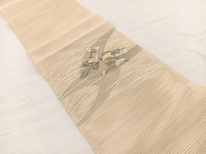 平和屋着物＊夏物　八寸名古屋帯　絽綴れ　枝花文　金銀糸　正絹　逸品　BAAX7669hv