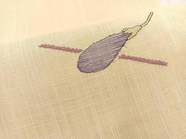 平和屋着物＊夏物　八寸名古屋帯　成り物　なす　BAAX7670hv