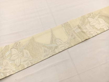 平和屋着物＊夏物　九寸名古屋帯　杜若　銀糸　正絹　逸品　BAAX7672hv