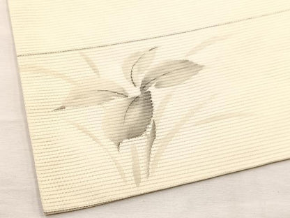 平和屋着物＊夏物　九寸名古屋帯　作家物　手描き　刺繍　紫陽花　銀彩　正絹　逸品　BAAX7674hv
