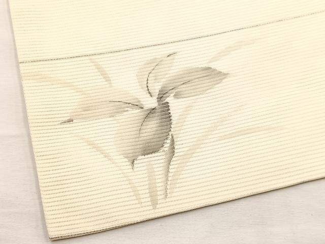 平和屋着物＊夏物　九寸名古屋帯　作家物　手描き　刺繍　紫陽花　銀彩　正絹　逸品　BAAX7674hv