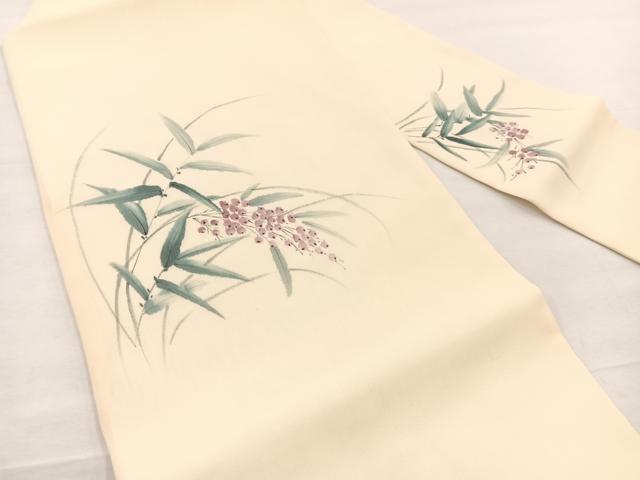 平和屋着物＊夏物　九寸名古屋帯　手描き　南天文　BAAX7676hv