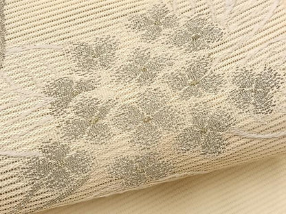 平和屋着物＊夏物　九寸名古屋帯　紫陽花　銀糸　正絹　逸品　BAAX7680hv