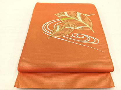 平和屋着物＊夏物　太鼓柄　京袋帯　総駒刺繍　流水草葉文　金銀糸　正絹　逸品　BAAX7683hv