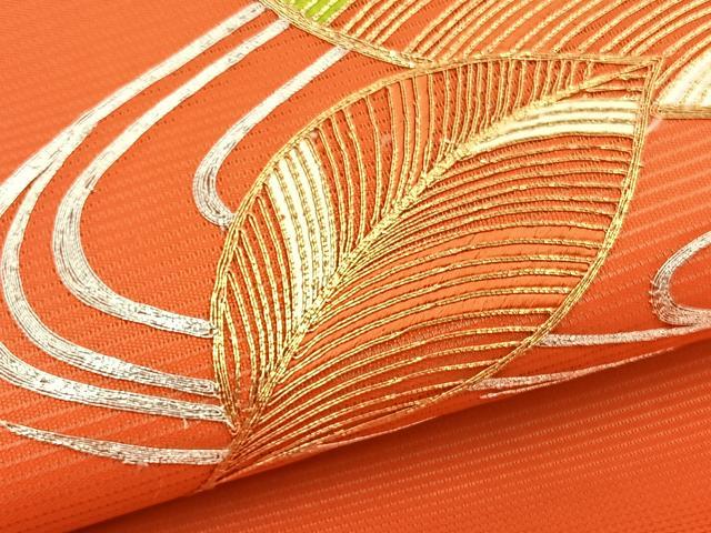 平和屋着物＊夏物　太鼓柄　京袋帯　総駒刺繍　流水草葉文　金銀糸　正絹　逸品　BAAX7683hv