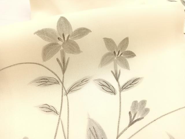 平和屋着物＊夏物　九寸名古屋帯　手描き　桔梗　正絹　逸品　BAAX7685hv