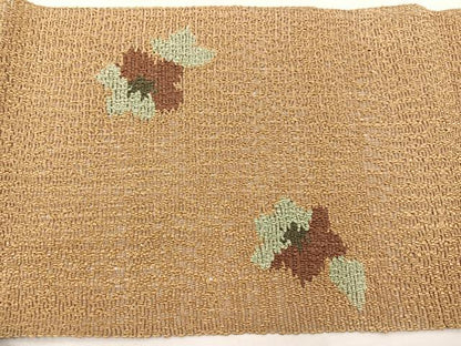 平和屋着物＊夏物　八寸名古屋帯　手織り　草花文　証紙付き　正絹　逸品　BAAX7686hv