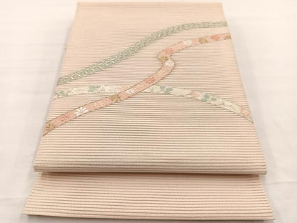 平和屋着物＊夏物　八寸名古屋帯　絽綴れ　唐織　鬘帯花文　金銀糸　正絹　逸品　BAAX7687hv