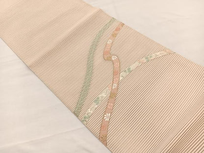平和屋着物＊夏物　八寸名古屋帯　絽綴れ　唐織　鬘帯花文　金銀糸　正絹　逸品　BAAX7687hv