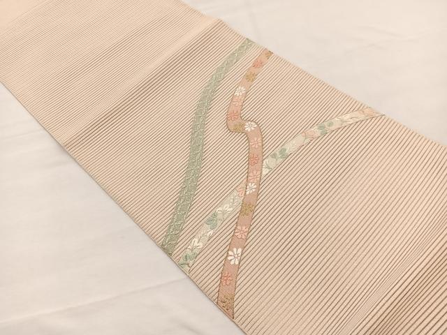 平和屋着物＊夏物　八寸名古屋帯　絽綴れ　唐織　鬘帯花文　金銀糸　正絹　逸品　BAAX7687hv