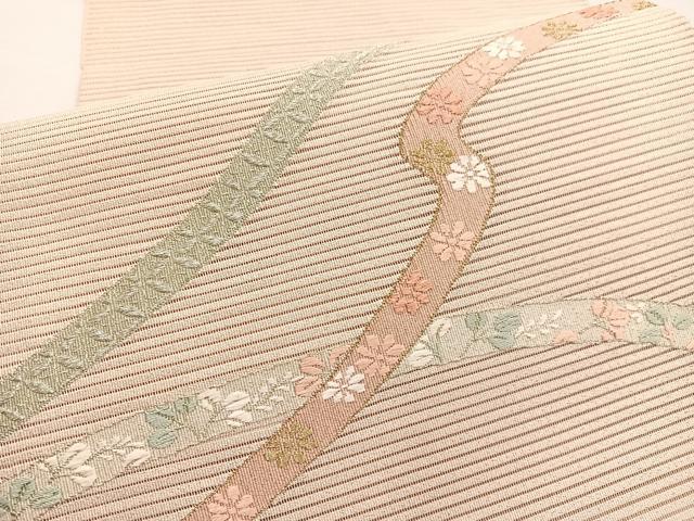 平和屋着物＊夏物　八寸名古屋帯　絽綴れ　唐織　鬘帯花文　金銀糸　正絹　逸品　BAAX7687hv