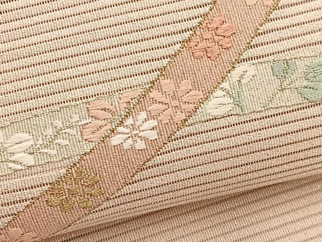平和屋着物＊夏物　八寸名古屋帯　絽綴れ　唐織　鬘帯花文　金銀糸　正絹　逸品　BAAX7687hv