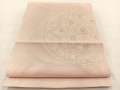 平和屋着物＊夏物　中国三大刺繍　相良刺繍　八寸名古屋帯　絽綴れ　飾花文　銀糸　正絹　逸品　BAAX7689hv
