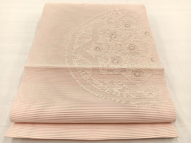 平和屋着物＊夏物　中国三大刺繍　相良刺繍　八寸名古屋帯　絽綴れ　飾花文　銀糸　正絹　逸品　BAAX7689hv