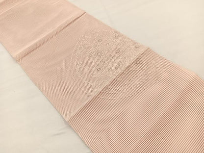 平和屋着物＊夏物　中国三大刺繍　相良刺繍　八寸名古屋帯　絽綴れ　飾花文　銀糸　正絹　逸品　BAAX7689hv