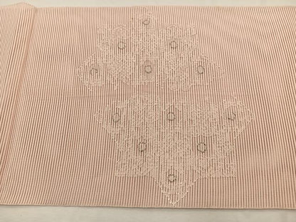 平和屋着物＊夏物　中国三大刺繍　相良刺繍　八寸名古屋帯　絽綴れ　飾花文　銀糸　正絹　逸品　BAAX7689hv