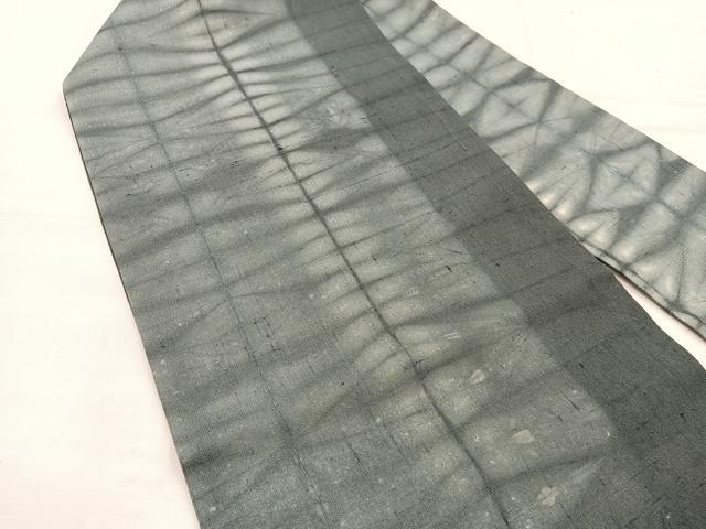 平和屋着物＊夏物　九寸名古屋帯　紬地　幾何学文様　正絹　逸品　BAAX7690hv