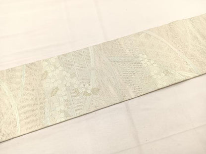 平和屋着物＊夏物　九寸名古屋帯　籬萩文　金銀糸　正絹　逸品　BAAX7696hv