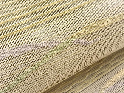 平和屋着物＊夏物　八寸名古屋帯　絽綴れ　横段文　金銀糸　正絹　逸品　未使用　BAAX7698hv