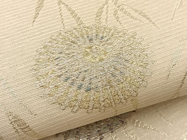 平和屋着物＊夏物　九寸名古屋帯　番傘枝垂れ柳文　金糸　正絹　逸品　BAAX7701hv
