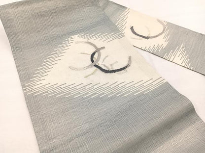 平和屋着物＊夏物　九寸名古屋帯　すくい織　抽象文様　金銀糸　正絹　逸品　BAAX7703hv