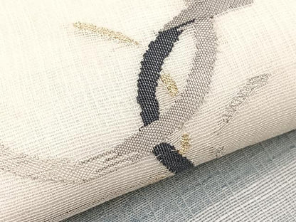 平和屋着物＊夏物　九寸名古屋帯　すくい織　抽象文様　金銀糸　正絹　逸品　BAAX7703hv
