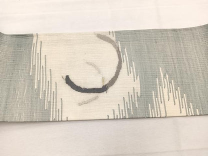 平和屋着物＊夏物　九寸名古屋帯　すくい織　抽象文様　金銀糸　正絹　逸品　BAAX7703hv