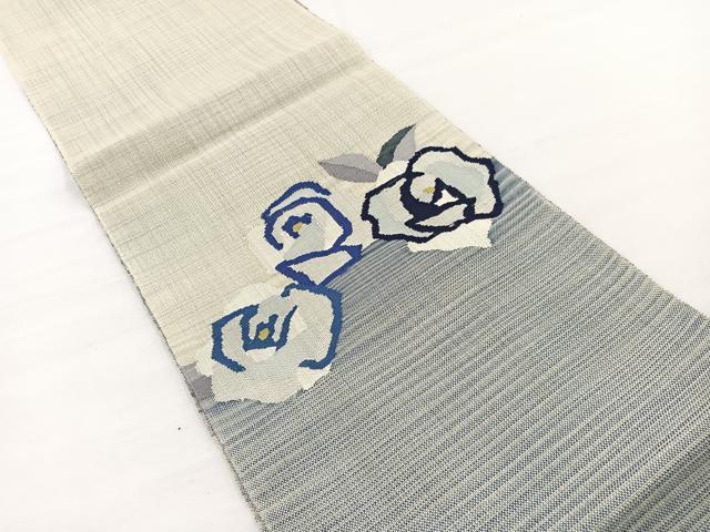 平和屋着物＊夏物　八寸名古屋帯　薔薇　正絹　逸品　BAAX7704hv