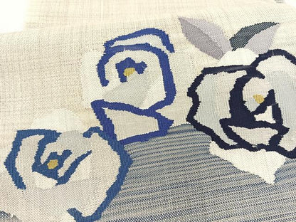 平和屋着物＊夏物　八寸名古屋帯　薔薇　正絹　逸品　BAAX7704hv